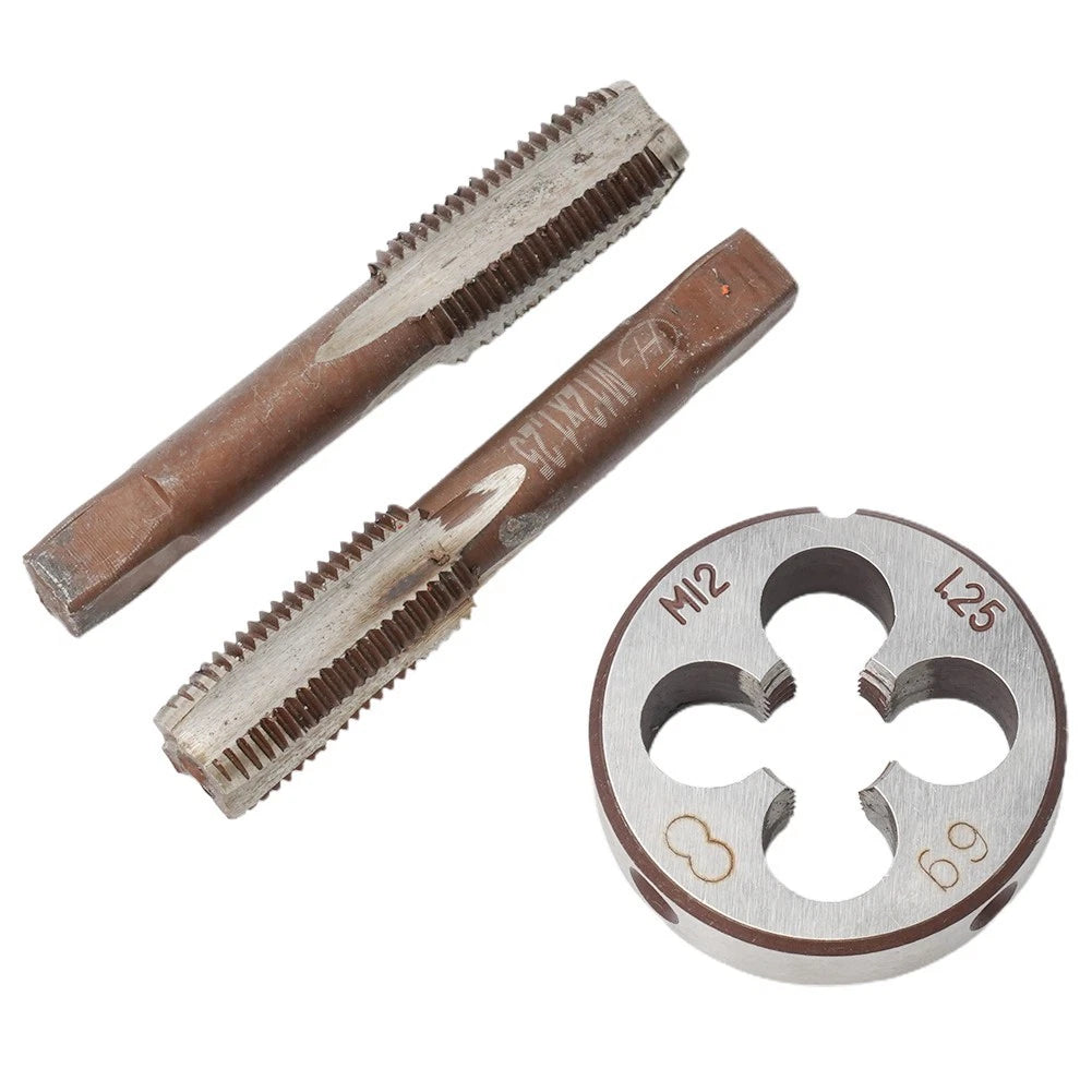 Set of 3 M12X1.25mm HSS Metric Tap and Die Right Hand Thread