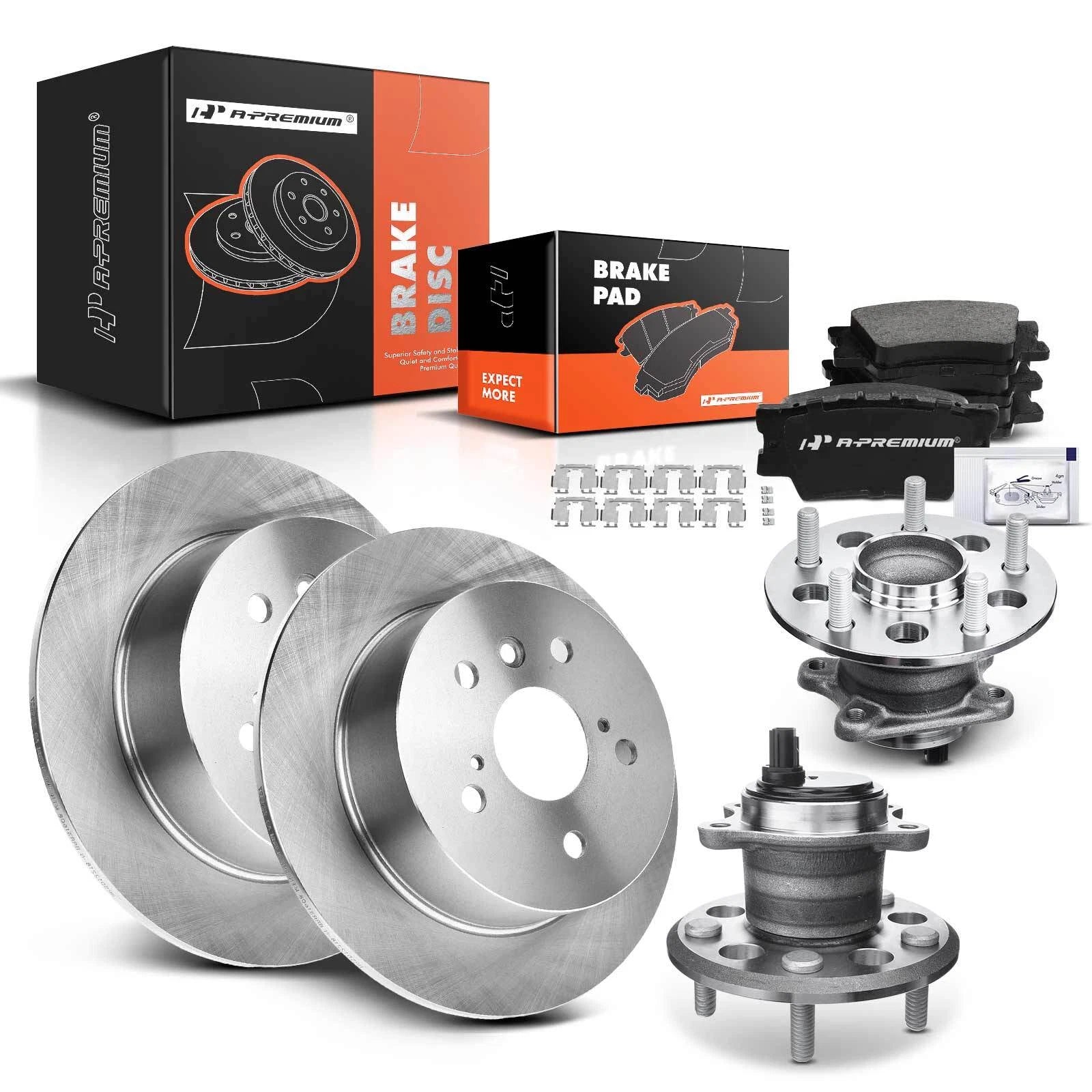 Rear Disc Rotor & Ceramic Brake Pad for Toyota Camry/Avalon (2012–2017)