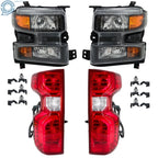 Set of 2 Halogen Tail Lights & Headlights for Chevy Silverado 1500 (2019–2021)