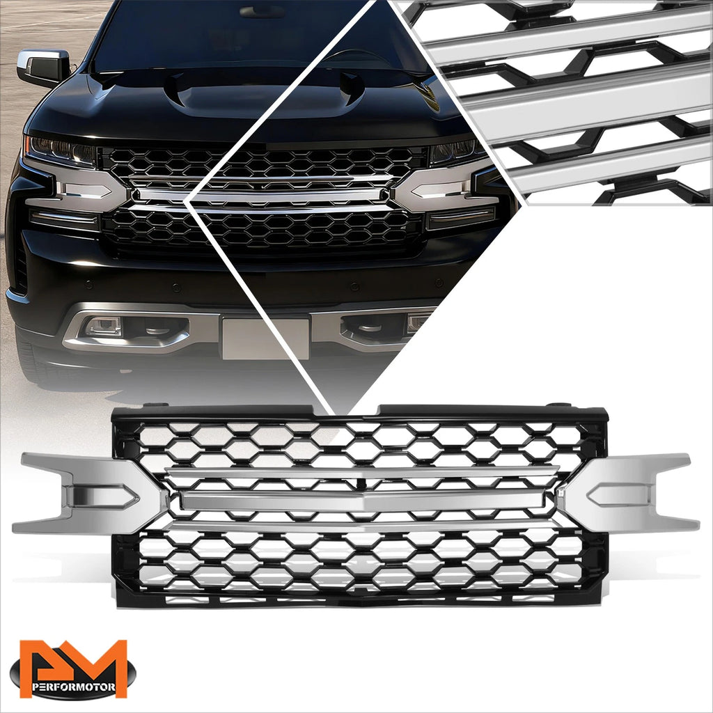 Badgeless Honeycomb Mesh Front Grille for Chevrolet Silverado 1500 LTD (2019–2022)