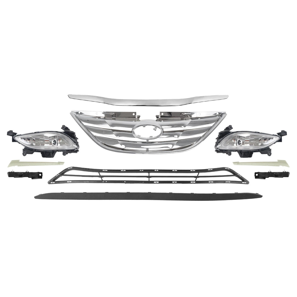 Set of 10 Chrome Grille Fog Light Bumper Brackets for Sonata (2011–2014)