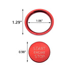 RS Style Red Keyless Start Engine Stop Cover with Decal Ring for Audi A4 (2010-2020)