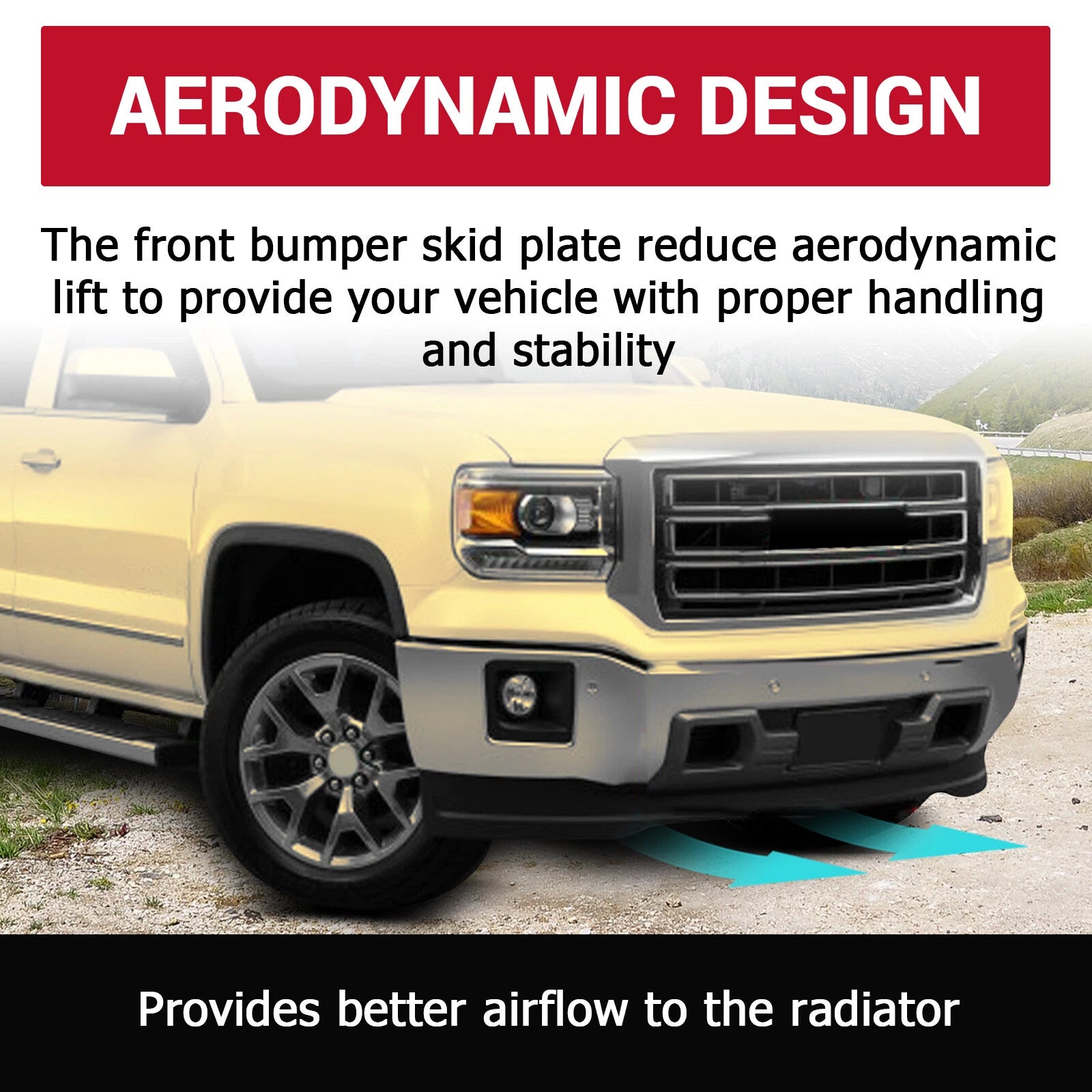 Front Lower Bumper Valance Skid Plate for GMC Sierra 1500 (2014–2015)