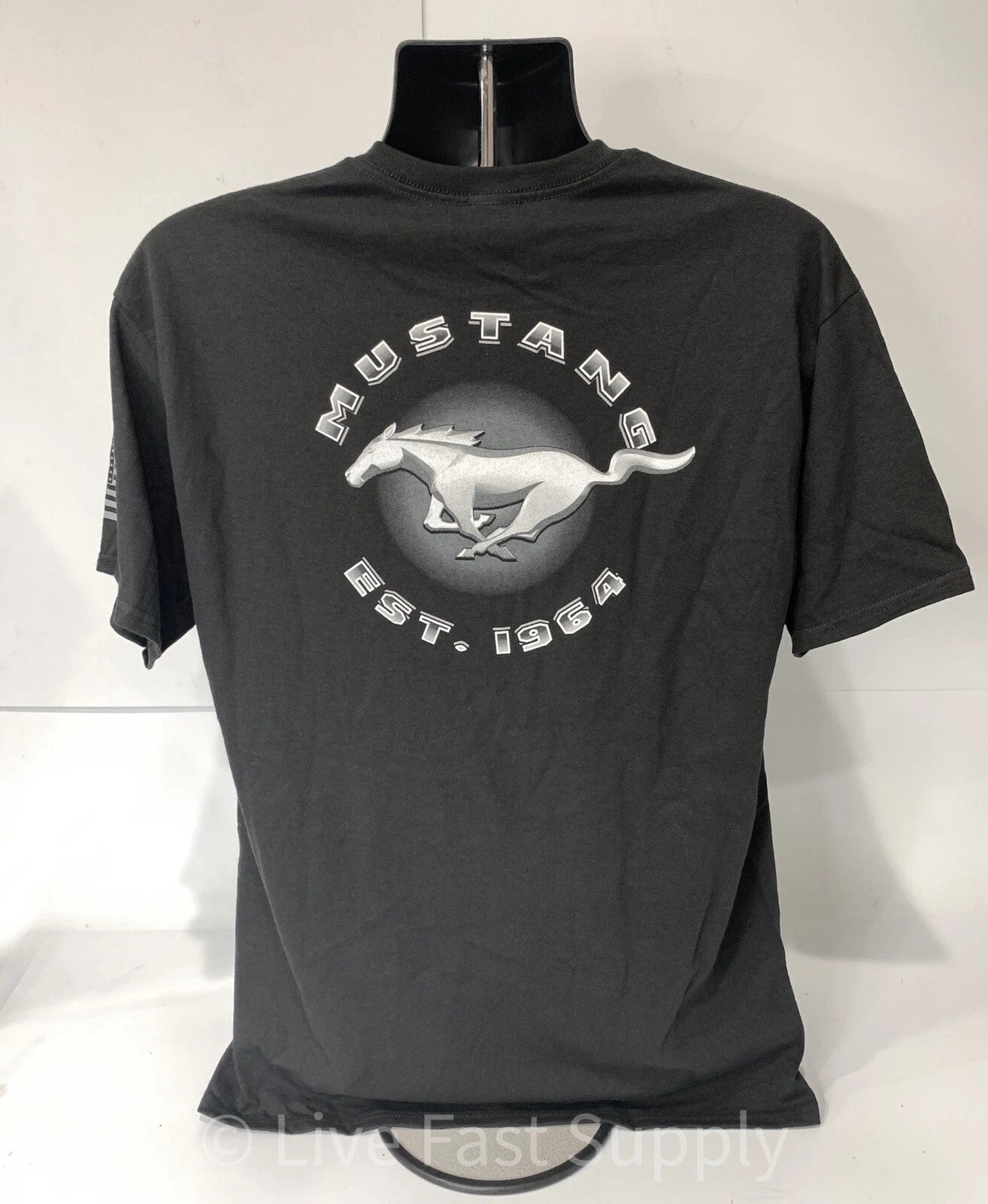 Ford Mustang T Shirt Black Running Horse Logo for Ford Mustang (2005–2024)