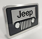 Tow Hitch Cover Replacement for Jeep Wrangler JL with Black Grill Emblem (2018–2024)