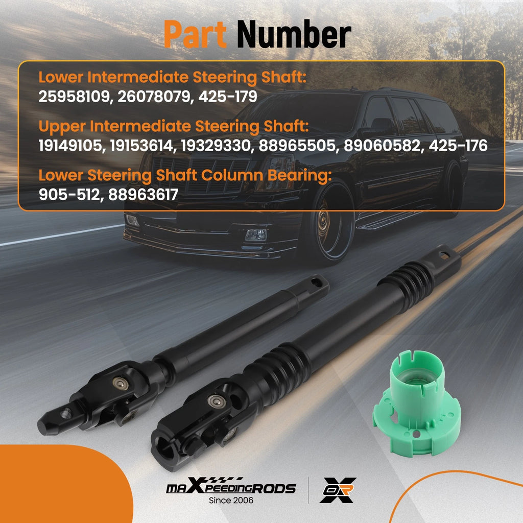 2Pc Steel Steering Shaft for GMC Yukon XL 1500/2500 (2000–2006/2013) 19149105