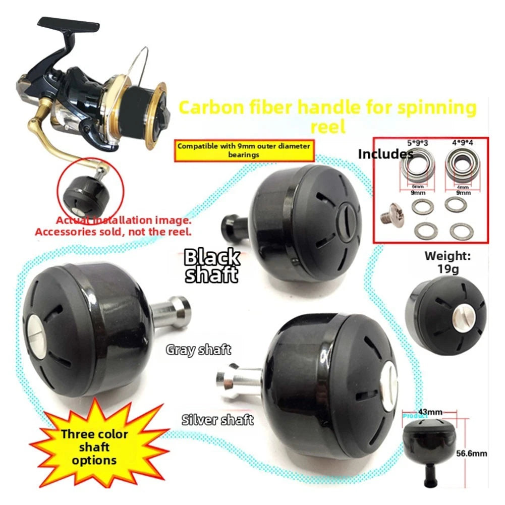 Reel Knob Carbon Grip for - Anti-slip Design