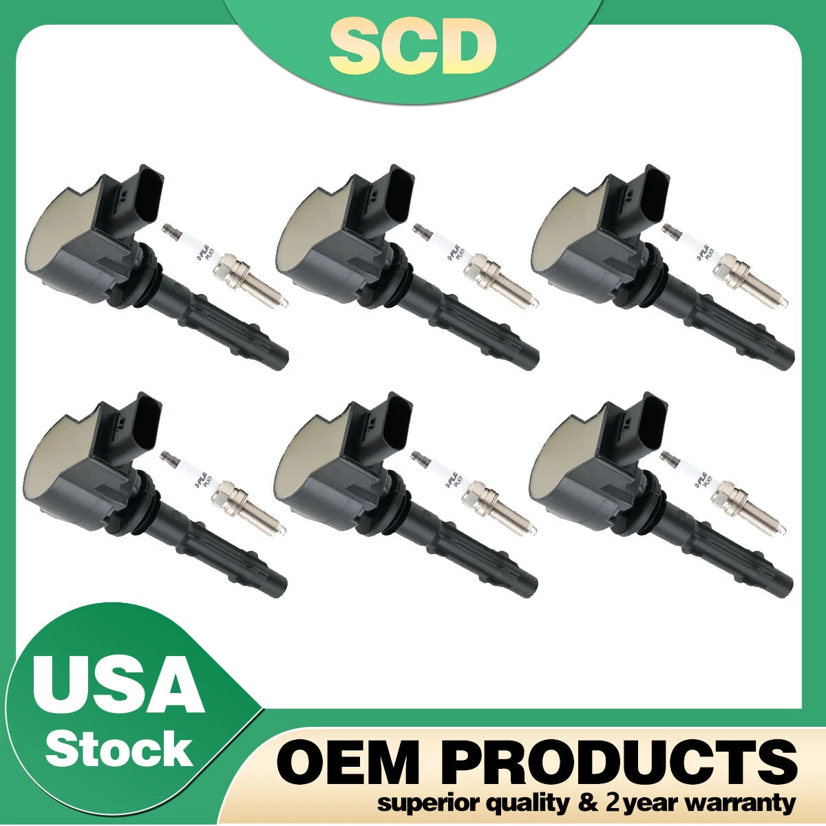 Set of 6 Ignition Coils & 6 Platinum Spark Plugs for Mercedes-Benz C250 GL450 ML350 (2011–2015)