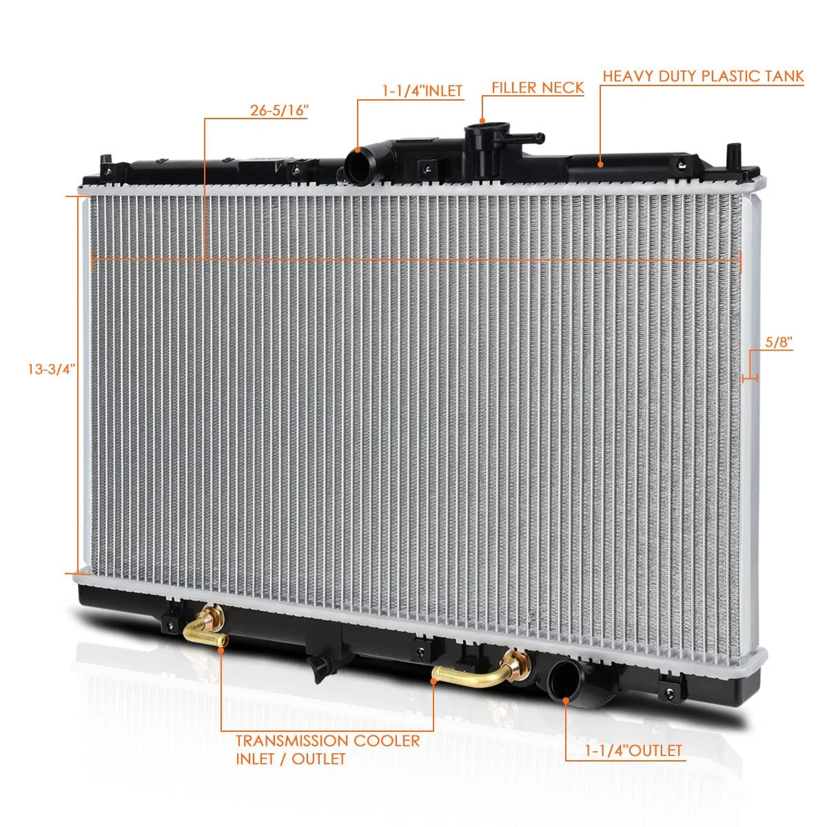 Aluminum Radiator for Honda Accord/Prelude L4 AT (1994–2001) DPI-1494