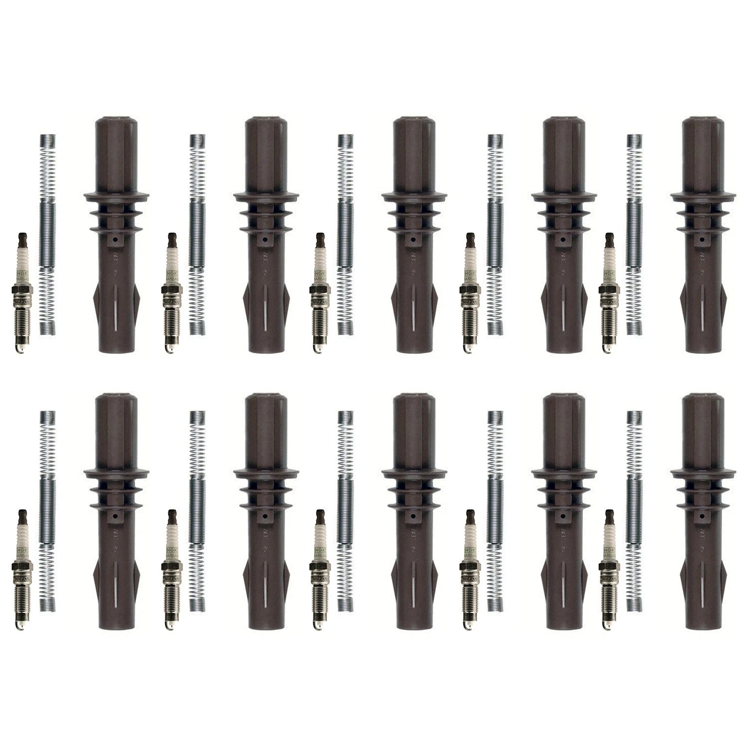 Set of 10 NGK GPower Platinum Spark Plugs & Denso Coil Boots for F350 SuperDuty (2003–2007)