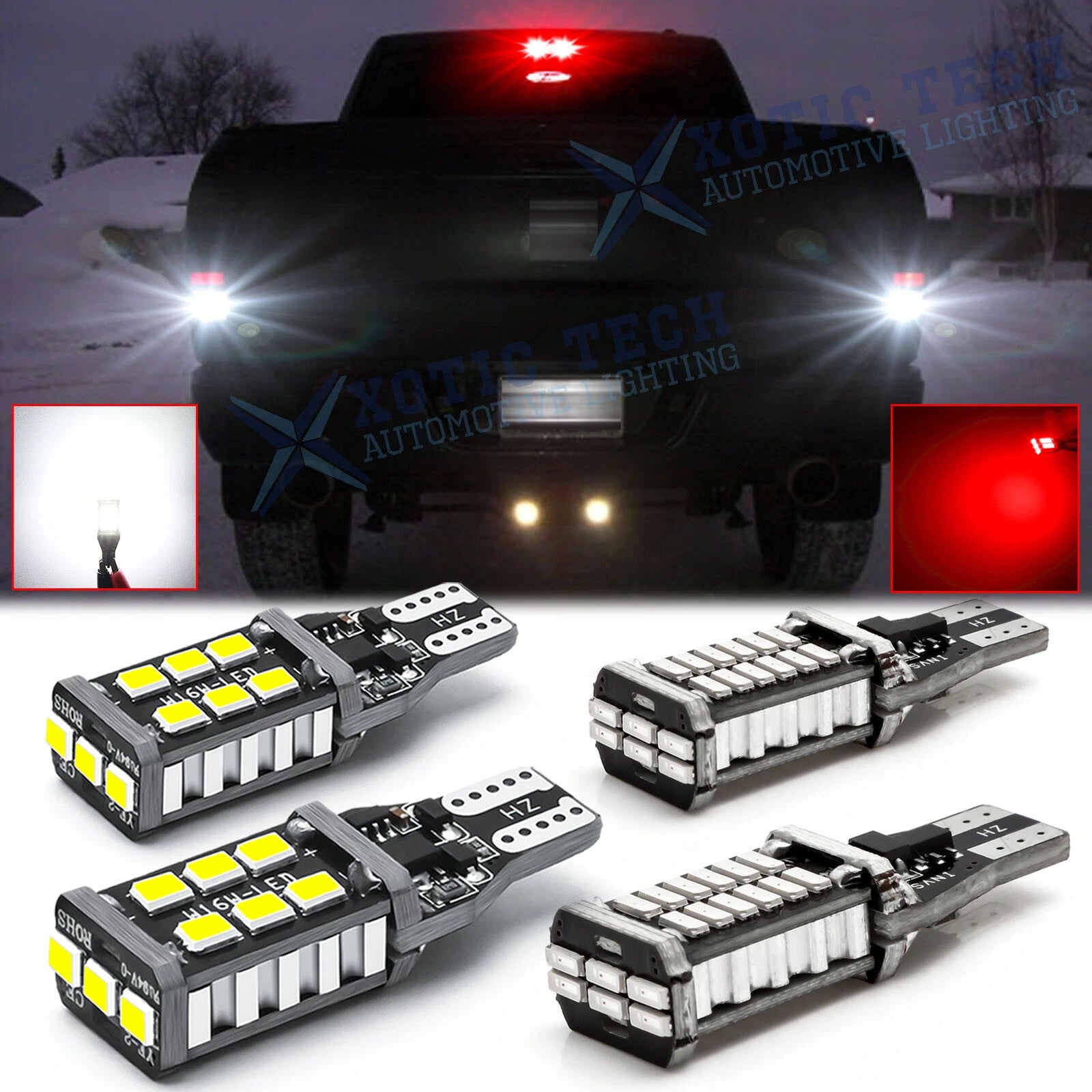 LED Strobe Backup Reverse + 3rd Brake Light Kit for RAM 1500–3500 (2011–2019)