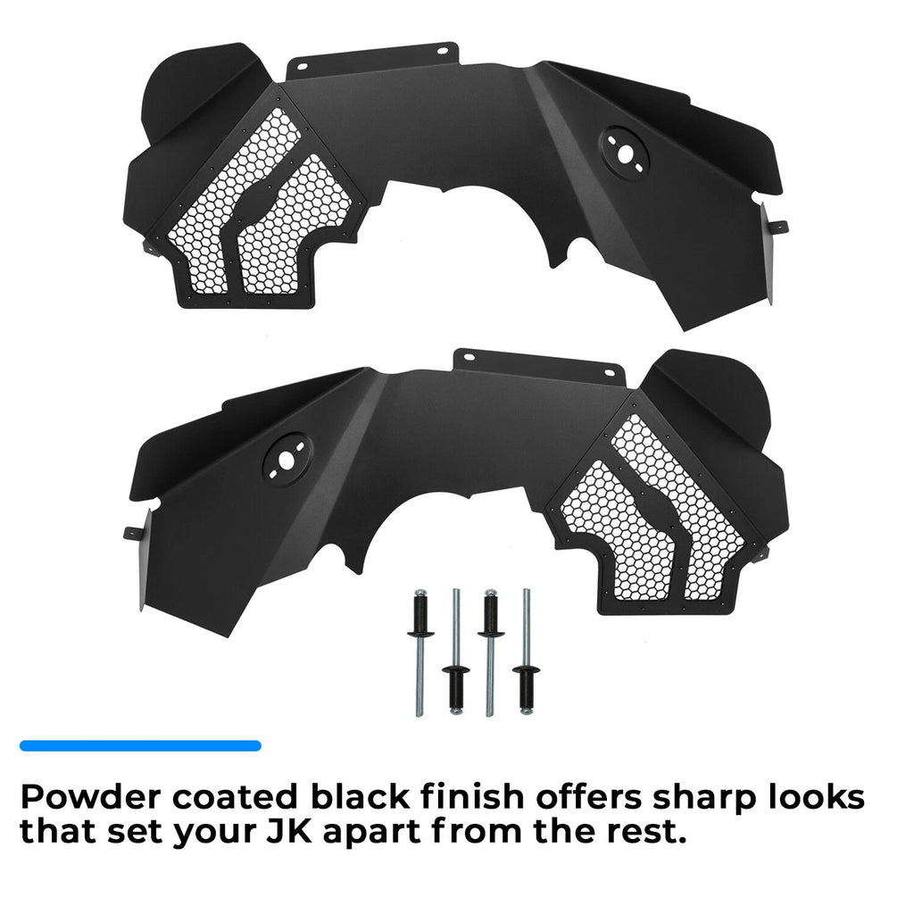 Front Inner Fender Liners Flares for Jeep Wrangler JK JKU (2007–2018)