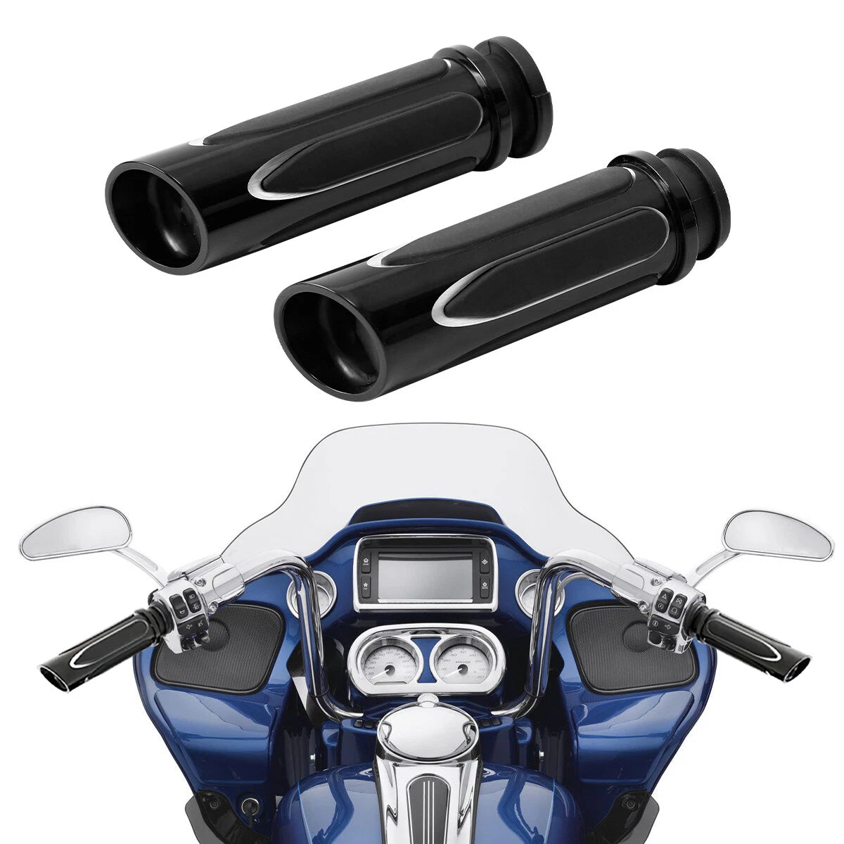 1'' CNC Electric Handle Bar Grips for Harley Electra Glide (2014–2023)