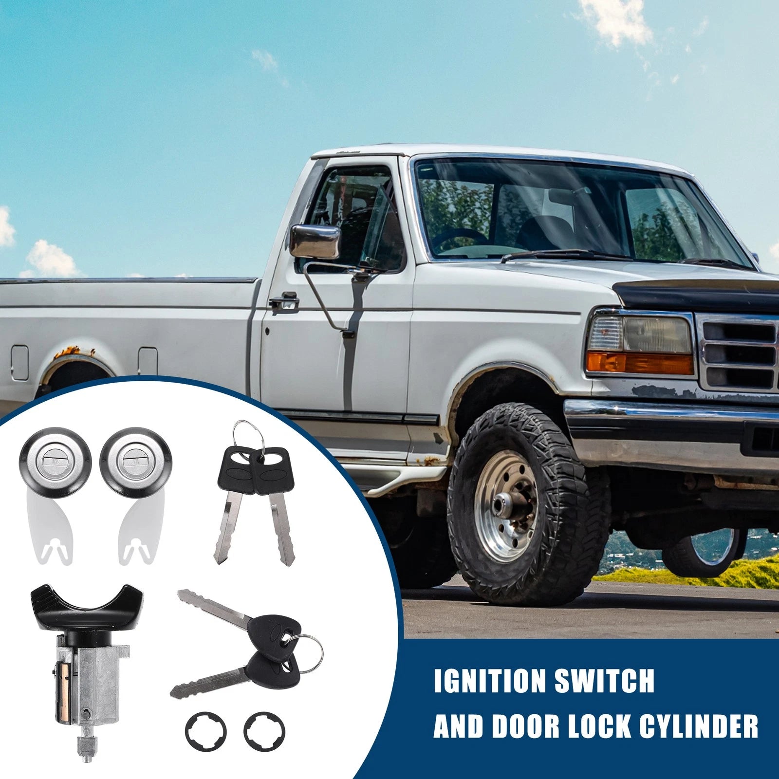 Ignition Switch Lock Cylinder & Door Lock Cylinder for Ford F150 F250 (2004–2008)
