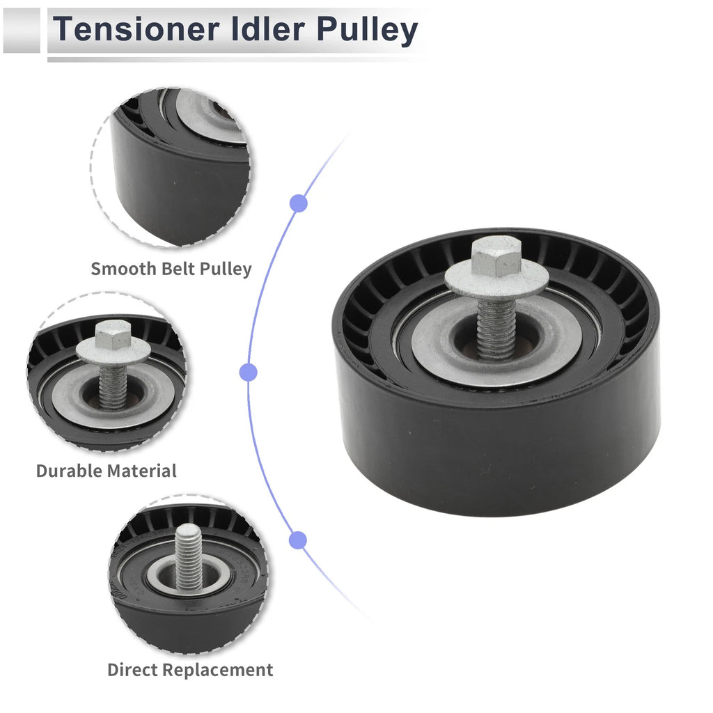 Drive Belt Idler Pulley for Ford Transit (2006–2014) No. 6C1Q19A216AA Black