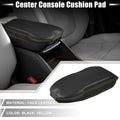 Center Console Armrest Cover for Toyota RAV4 (2019–2023) Black Yellow Stitches
