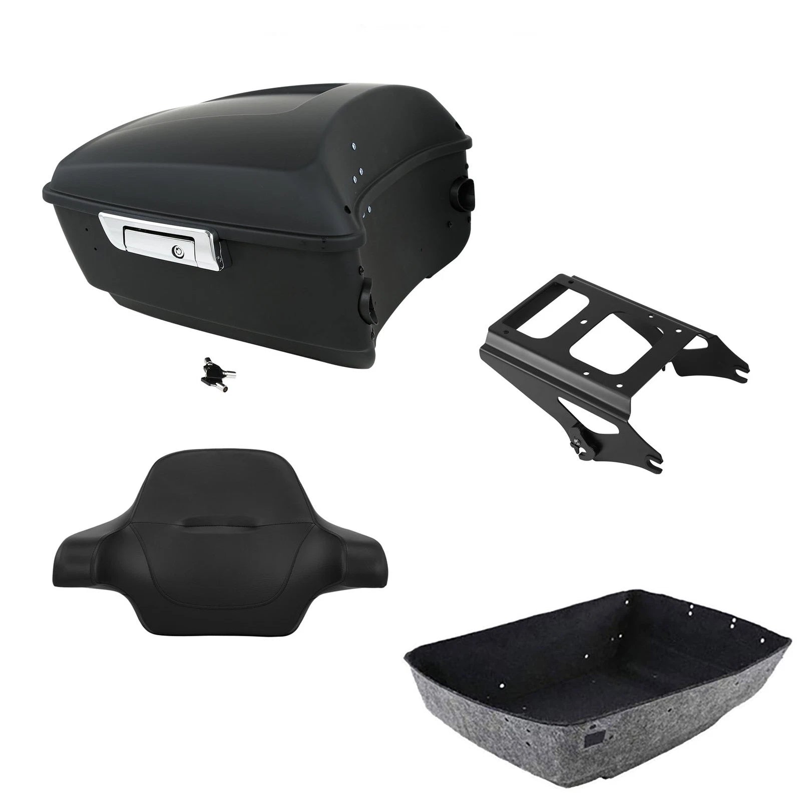 Matte Black Trunk Backrest Mount Rack for Harley Road Glide (2009–2013)