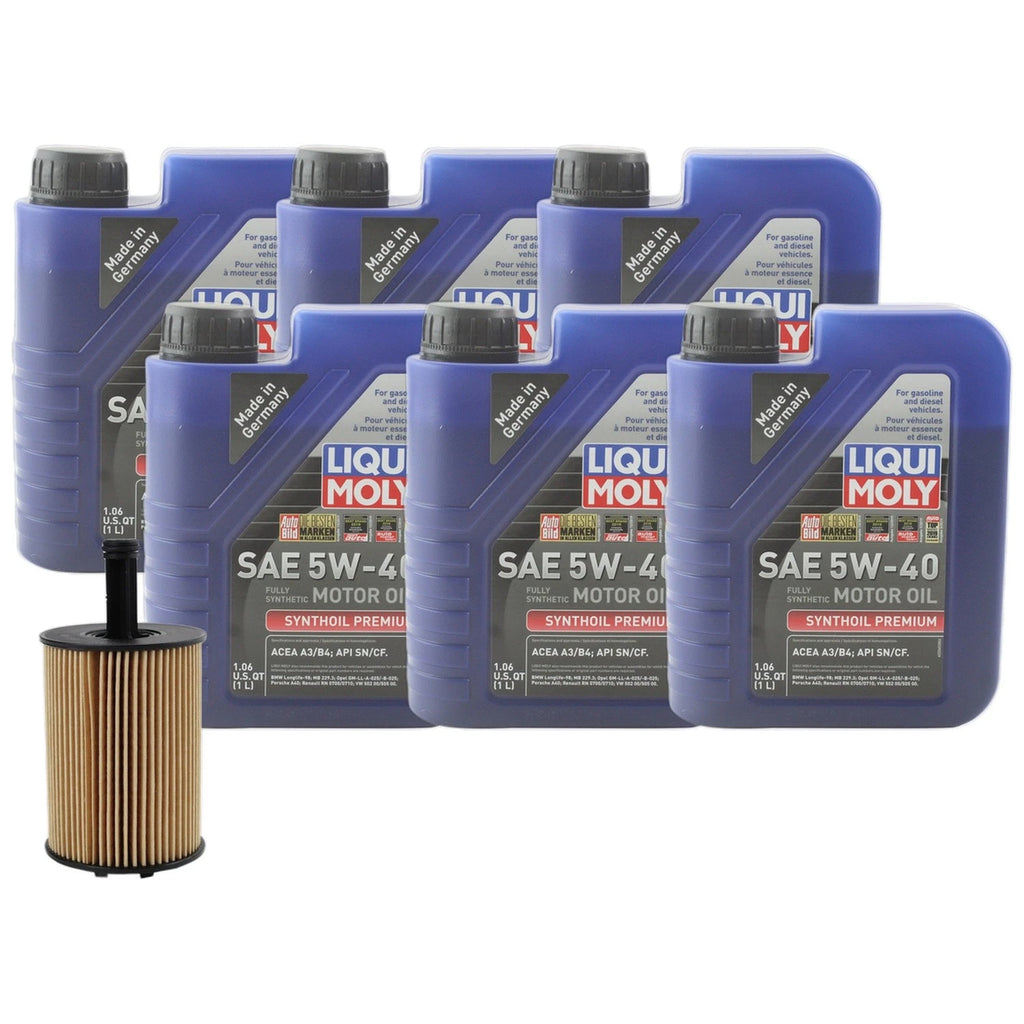 6L Liqui Moly Synthoil Premium 5W-40 Engine Oil Change Kit for A3 Quattro (2006–2013)