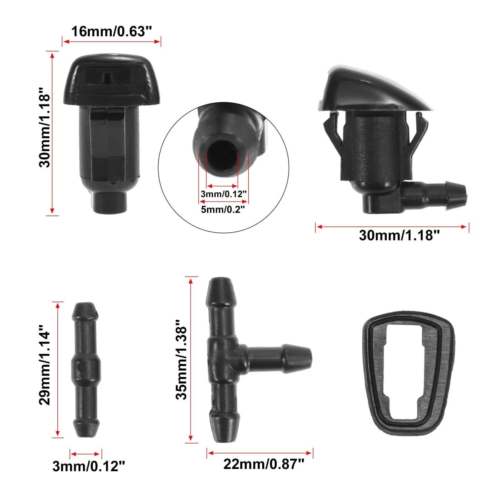 7pcs Windshield Wiper Fluid Squirter Nozzle for Toyota Sienna (2004–2020) 85381-AE020