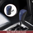 1Pc Gear Shift Knob Cover for Subaru Forester (2006–2012) Blue Faux Leather