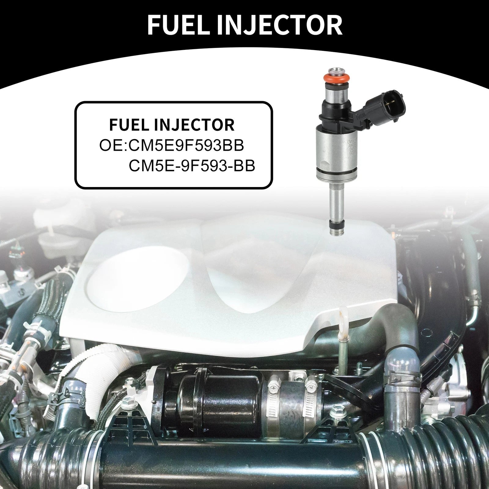 Fuel Injector No.CP9Z-9F593-B for Ford Focus (2012–2018) 2.0L Black