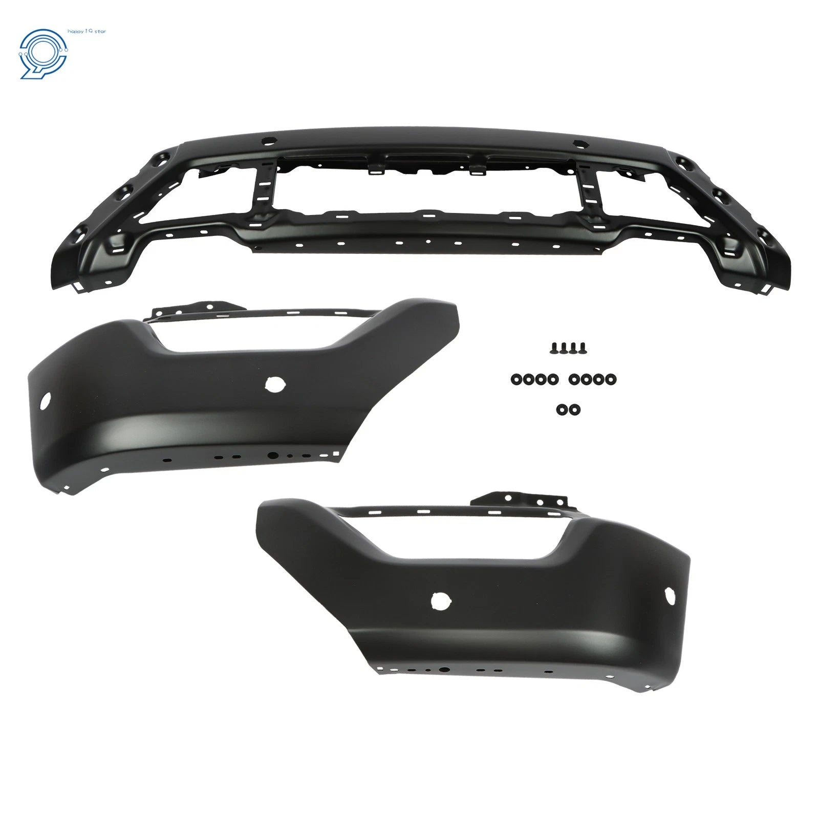 Front Bumper Face Bar for Ford F-150 (2021–2023) with 6 Sensor Holes Black