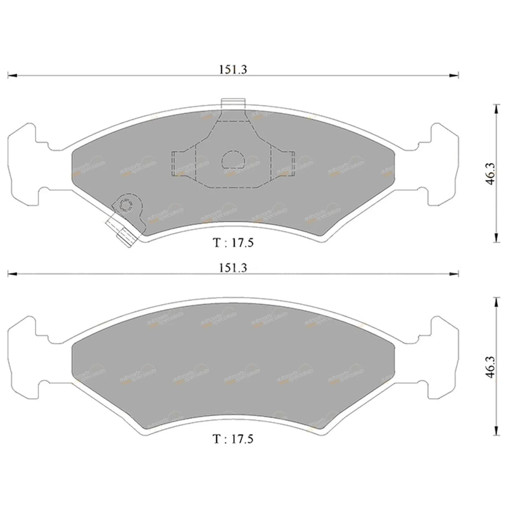 Front Disc Brake Pads Set for Kia Mentor (1997-2000)