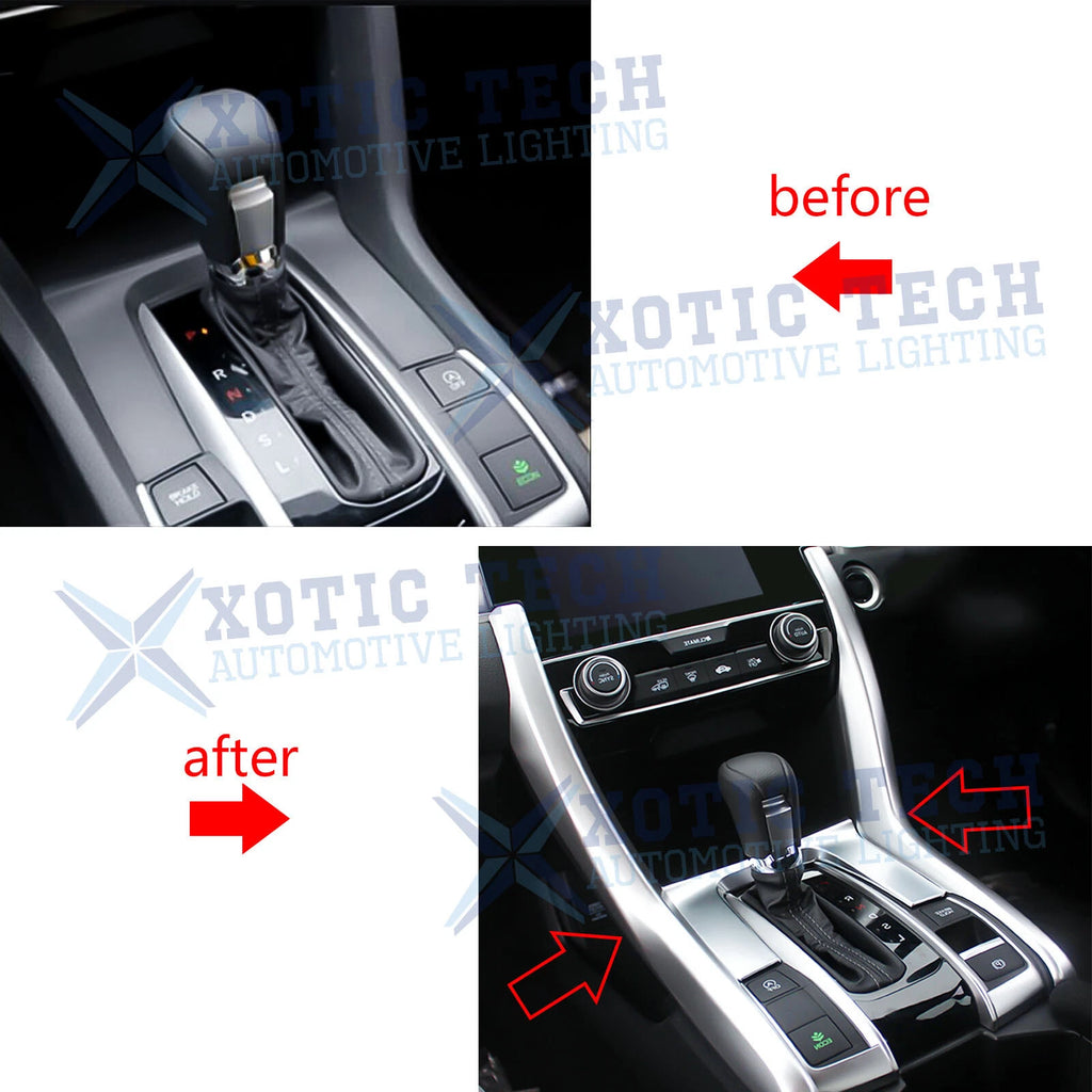 ABS Chrome Gear Shift Frame Cover Trims for Honda Civic 2016-2021