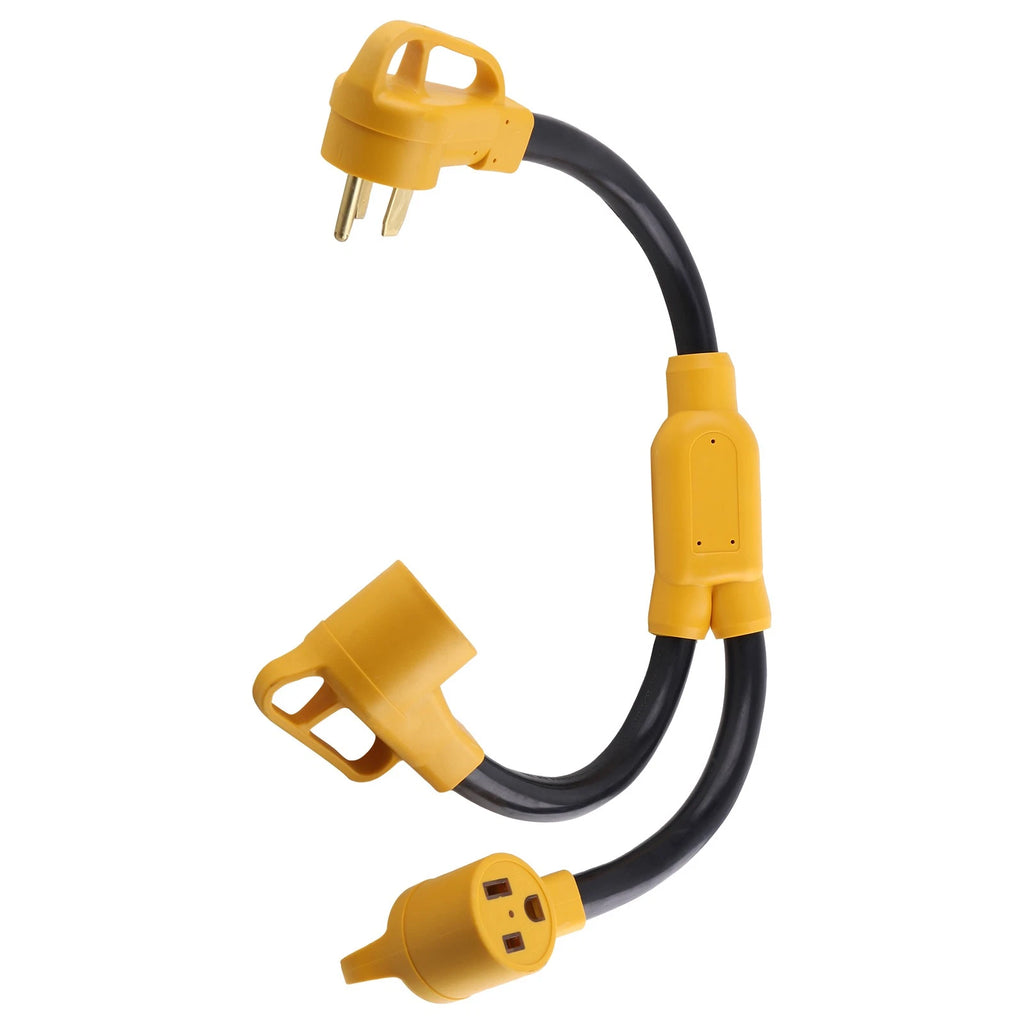 NEMA 6-50P to 2 Outlet 6-50R Y Splitter for RV Welder (250V)