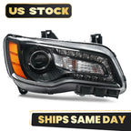 HID Xenon Headlight Passenger Side for Chrysler 300 (2012–2014) AFS Black