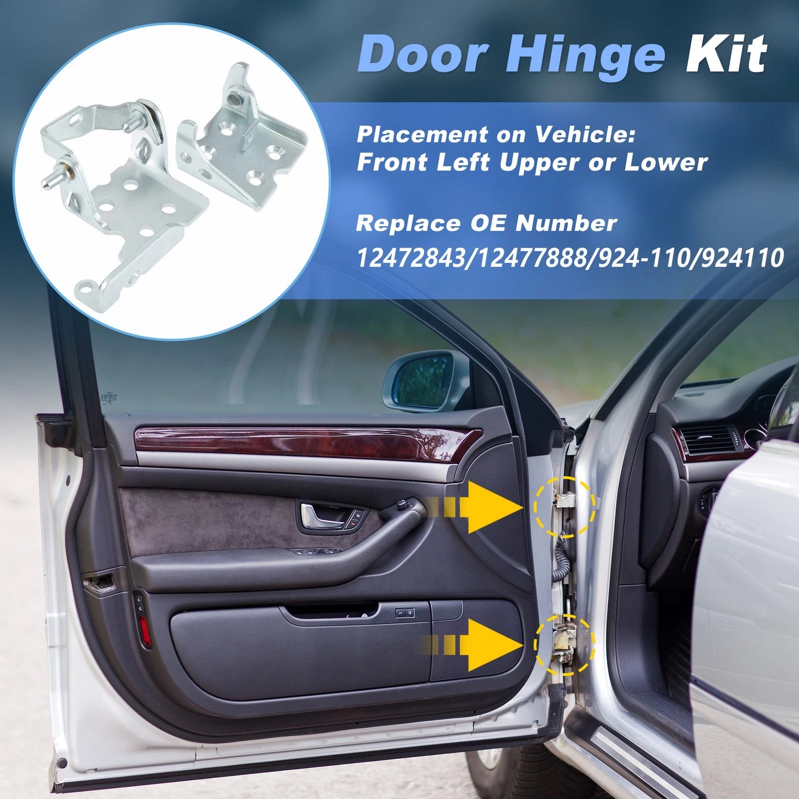Upper Lower Door Hinge Assembly for Chevrolet Silverado 1500 2500 3500 (2007–2018) 12472843