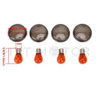 Smoked Turn Signal Lenses with Amber Bulbs for Harley Davidson Softail Dyna (2000–Present)