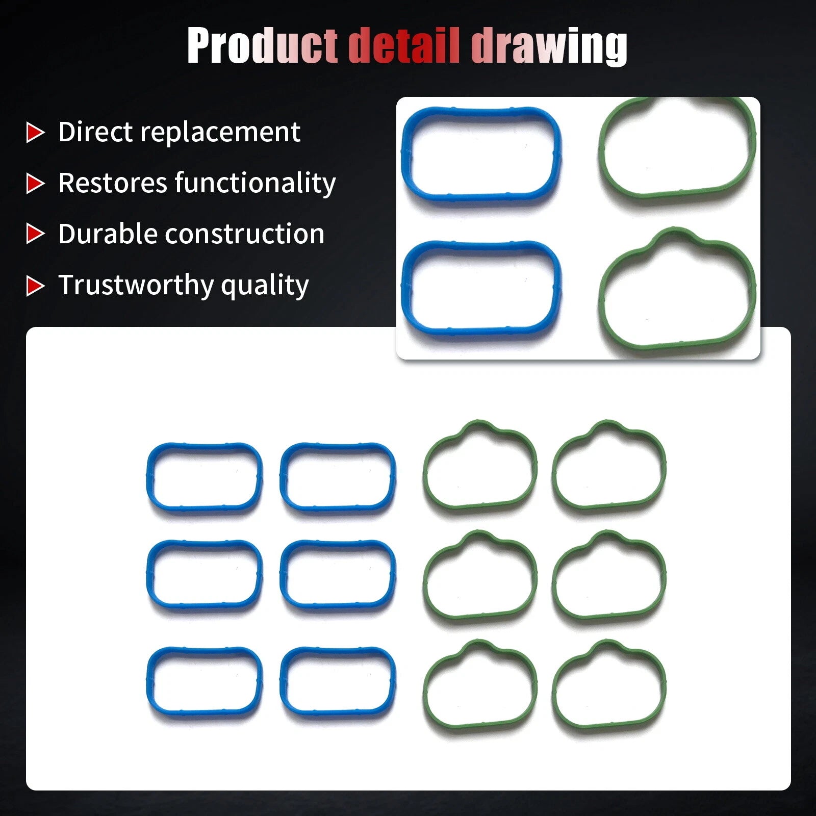 Intake Manifold Gaskets for Jeep Grand Cherokee, Ram 1500, Chrysler 200, 300 (2011–2021)