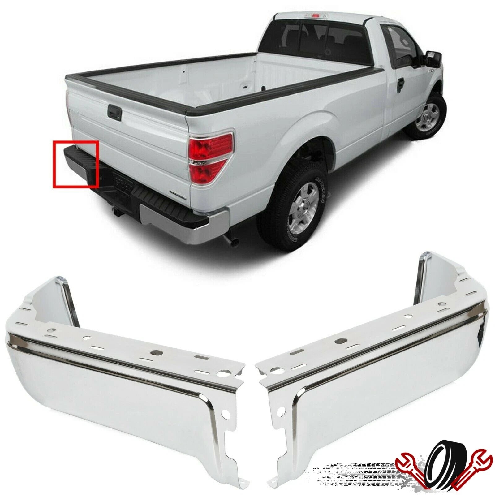 Rear Step Bumper End Face Bar for Ford F150 (2009–2014)