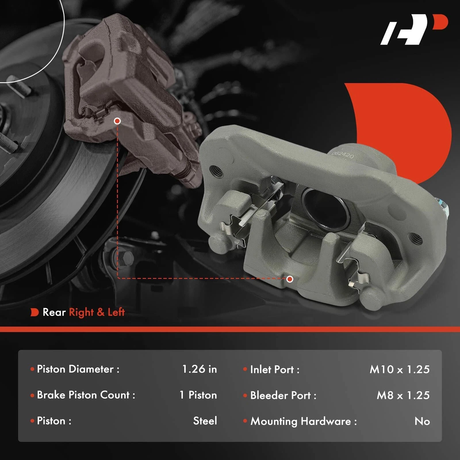 Pair Rear Brake Calipers for Honda Pioneer 1000 (2016–2024)