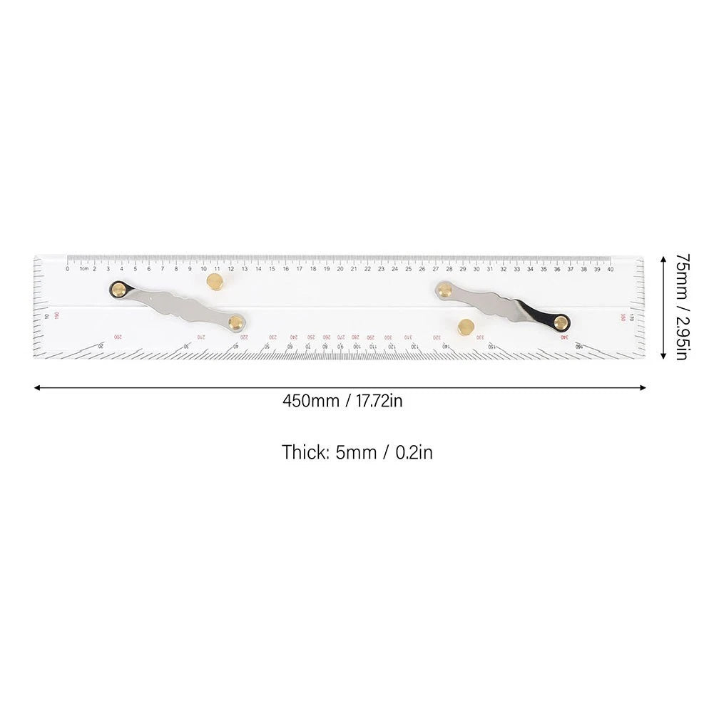 Acrylic Parallel Ruler for Offshore Navigation and Chart Plotting