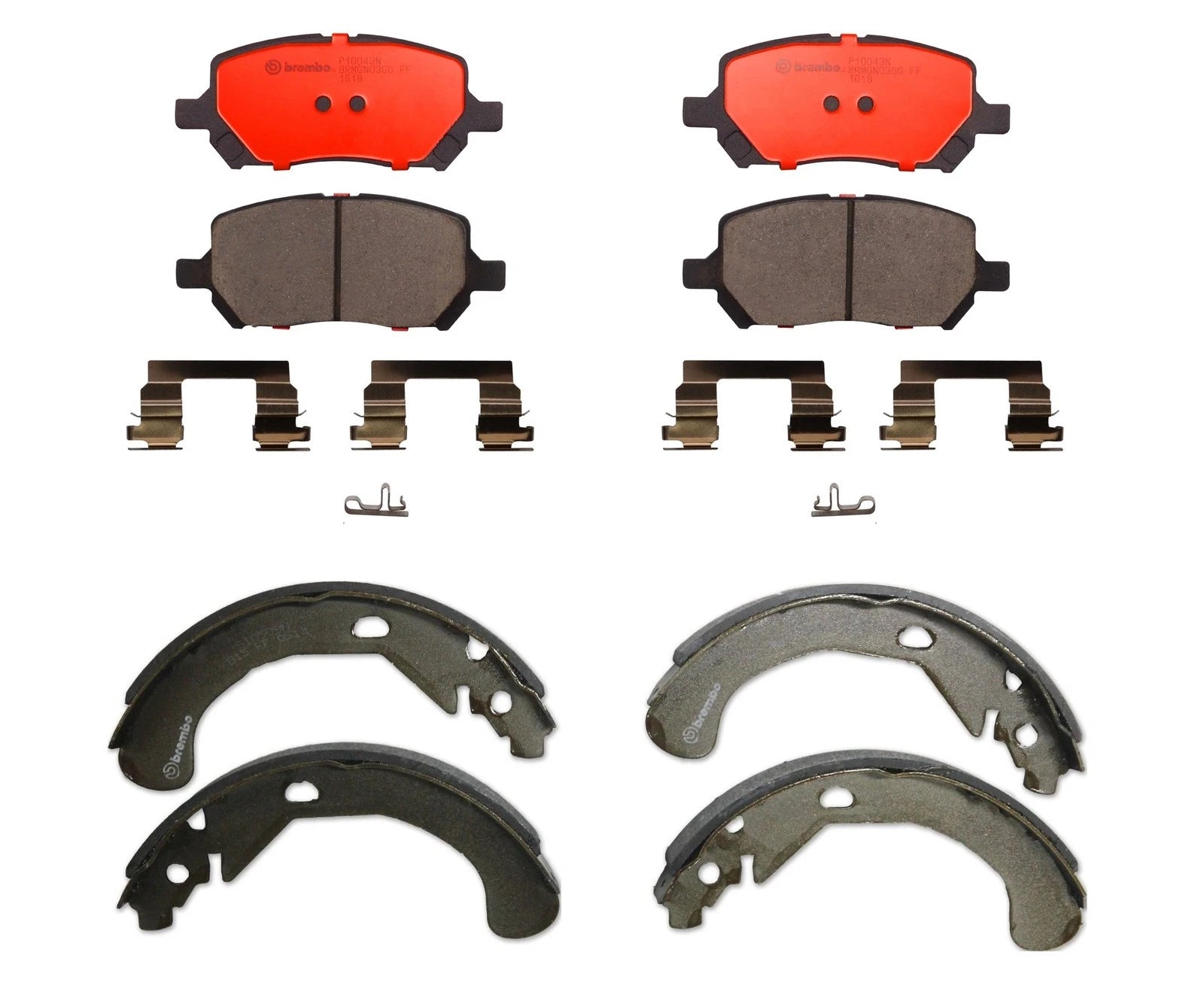 Brembo Brake Kit Set of 4 Front Pads & Rear Shoes for Chevy Cobalt Saturn Ion Pontiac (2005–2010)