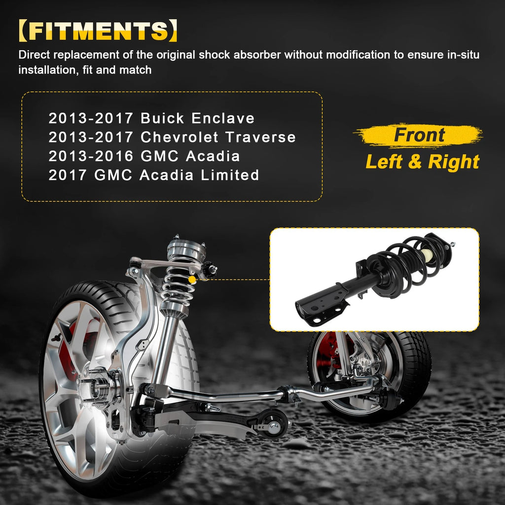 Set of 2 Complete Struts for Buick Enclave, Chevrolet Traverse (2013–2017)