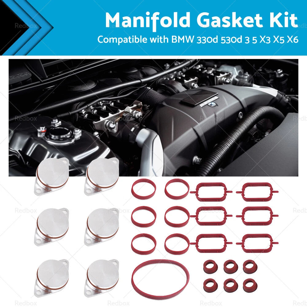 Swirl Flaps & Manifold Gaskets Kit for BMW 330d 530d X3 X5 X6 (2000–2023)