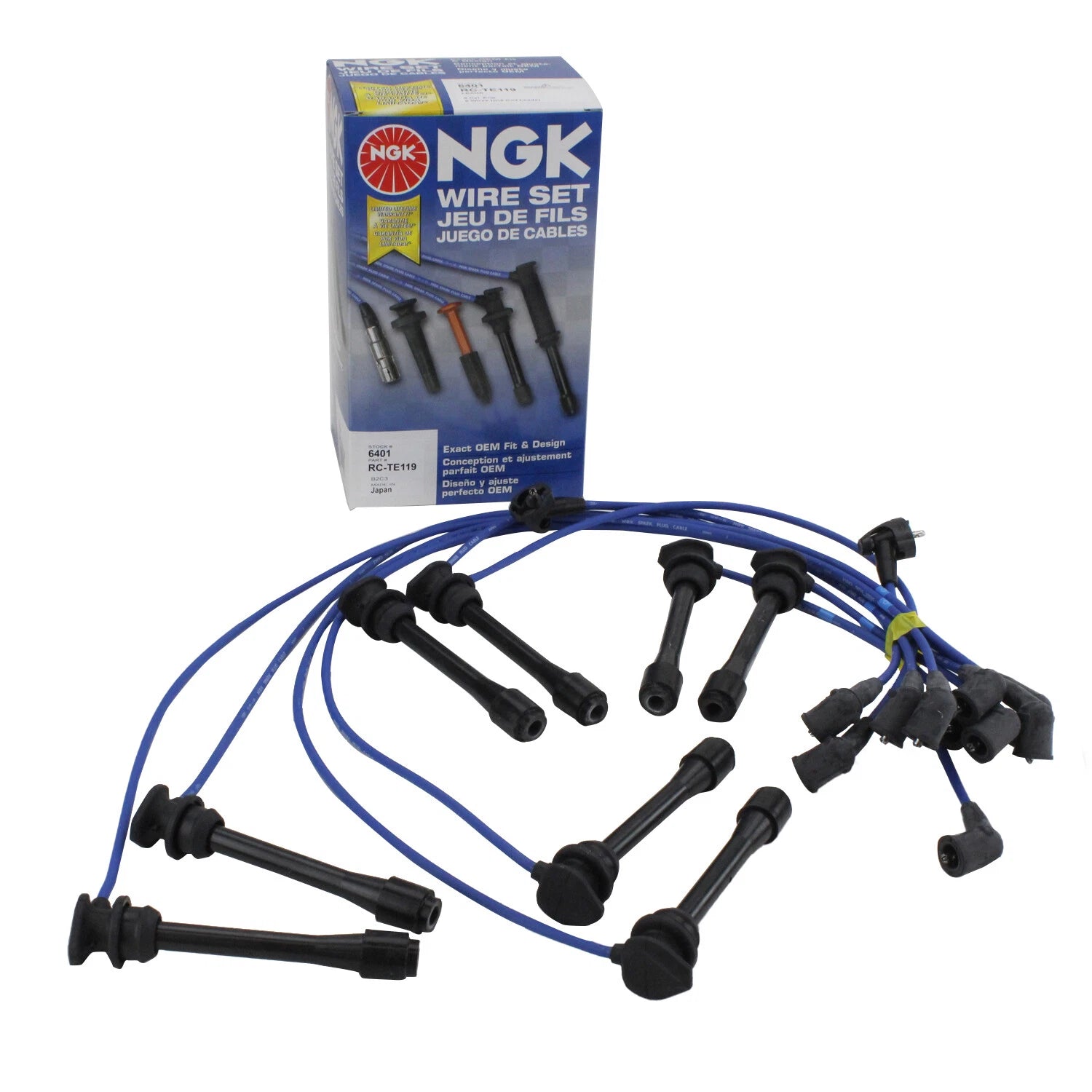 NGK 6401 / TE119 Ignition Wire Set for Lexus LS400 SC400 (1990–2000)