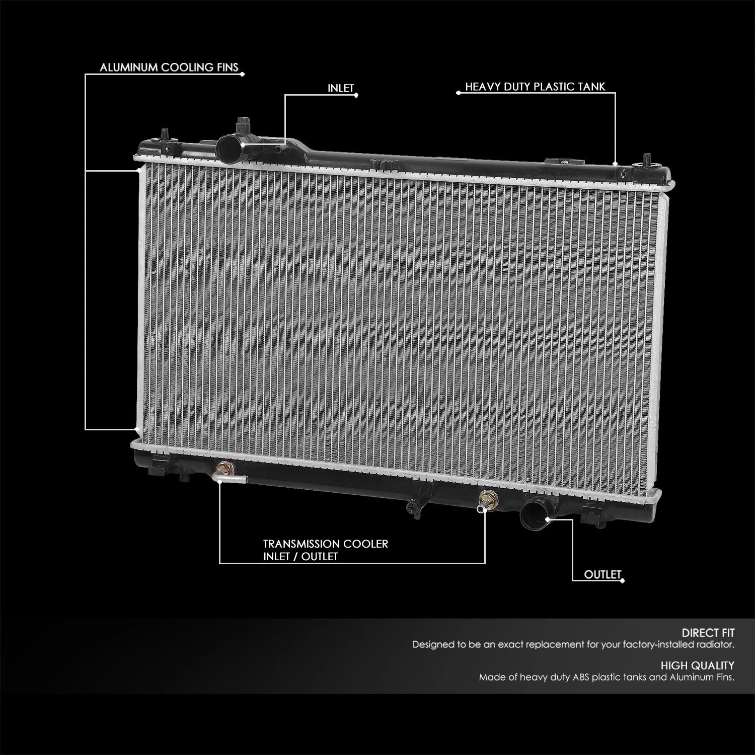 Aluminum Core Replacement Radiator for Lexus IS F (2008–2014) DPI 13056