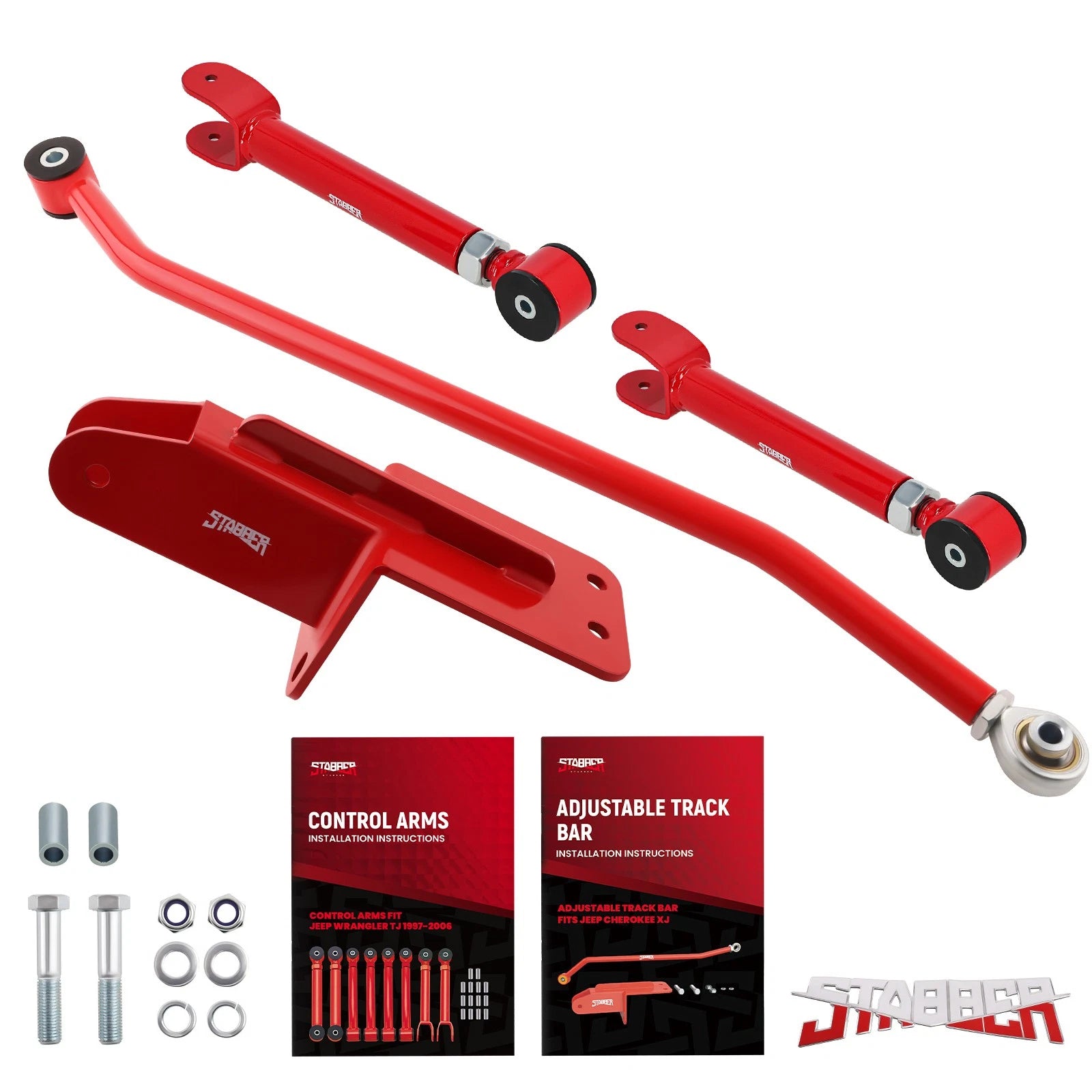 Set of 4 Lift Front Control Arms & Track Bar for Jeep Cherokee XJ (1984–2001)