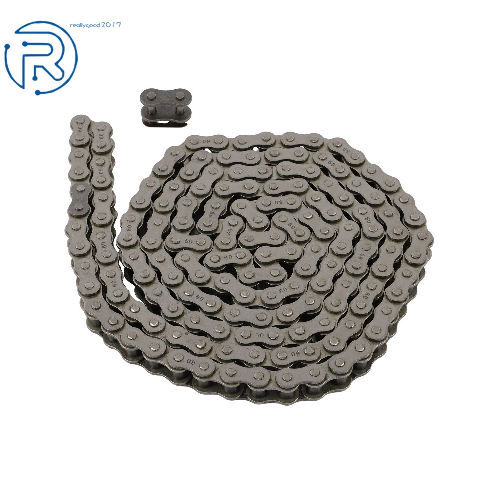 10 Feet #60 Roller Chain for Various Applications - Carbon Steel