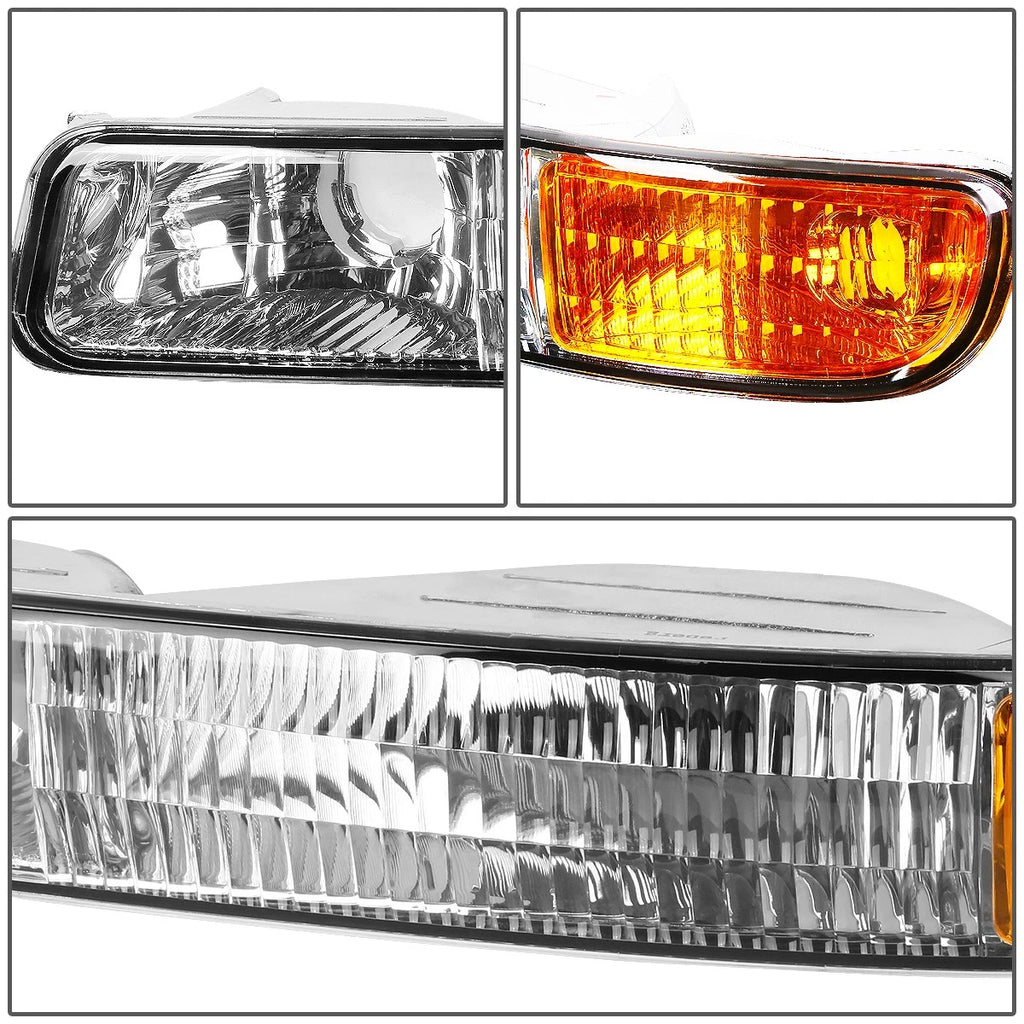 Chrome Corner Headlight Bumper Lamps for GMC Sierra Yukon XL (1999–2007)