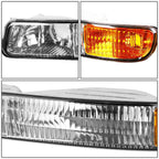 Chrome Corner Headlight Bumper Lamps for GMC Sierra Yukon XL (1999–2007)