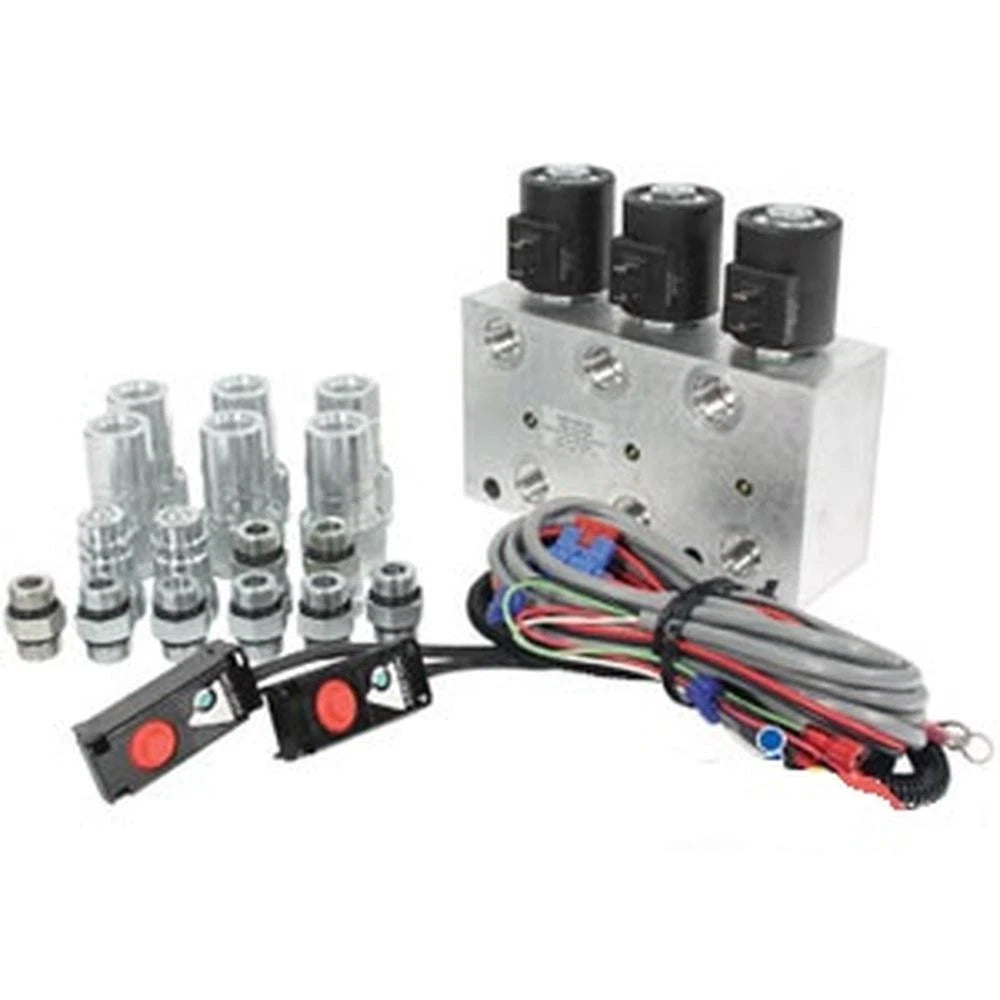 3 Circuit Hydraulic Multiplier with Couplers for 12 Volt DC Vehicles