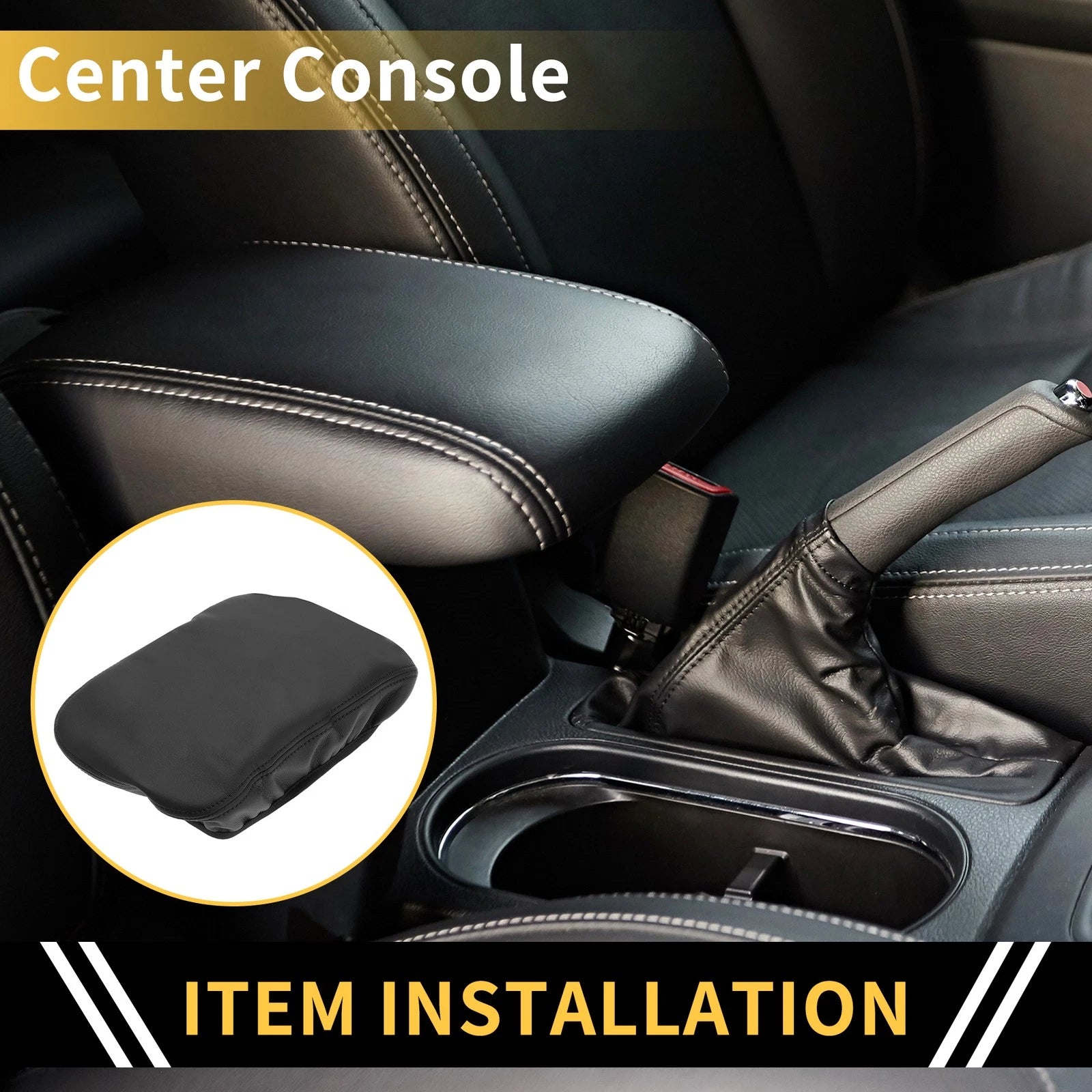 Center Console Cover for GMC Canyon (2015–2023) Microfiber Leather Anti-Scratch Black