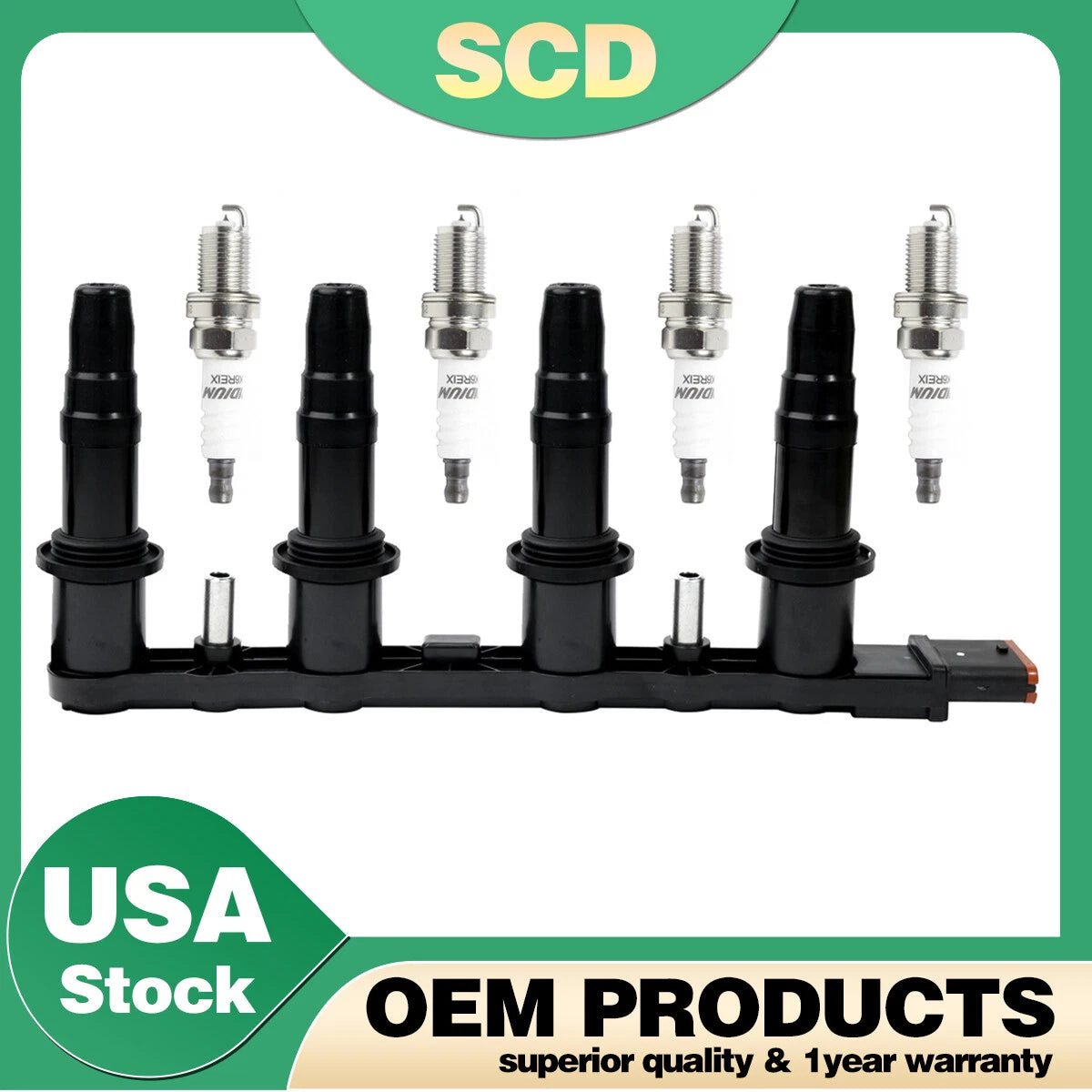 UF606 Ignition Coil & 4X Spark Plug for Saturn Astra (2008–2009)