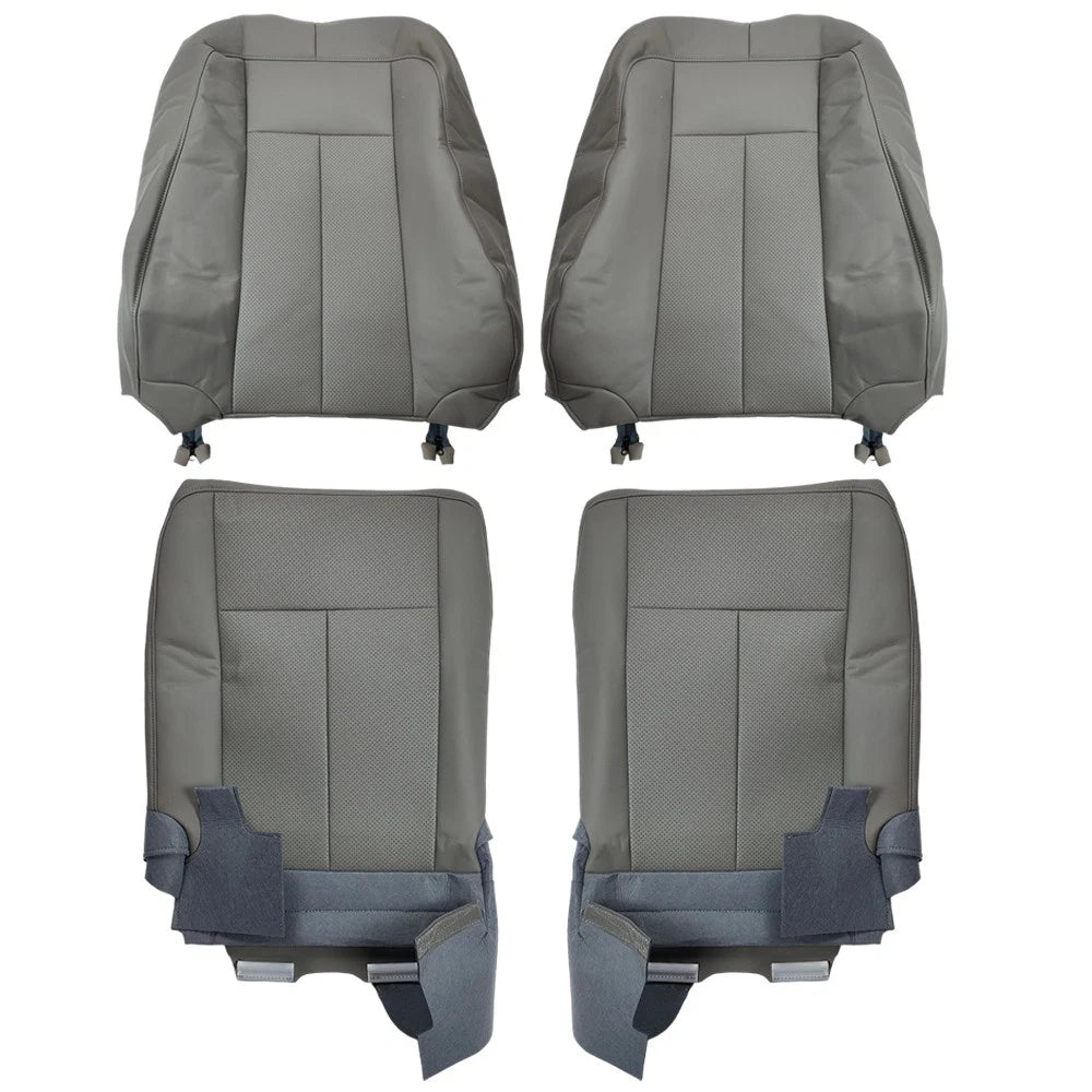Set of 2 Front Leather Covers for Ford Expedition (2007–2014) Stone Gray