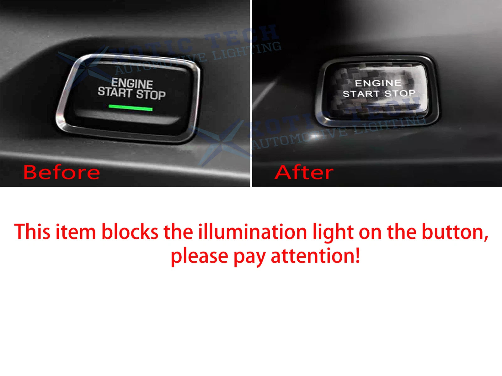 Carbon Fiber Start Stop Button Cover for Chevy Corvette (2014-2019)
